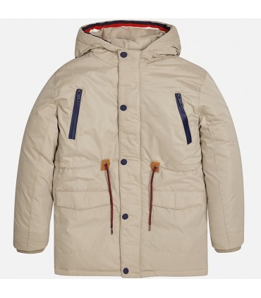 PARKA NIÑO EN PLANA CON CAPUCHA