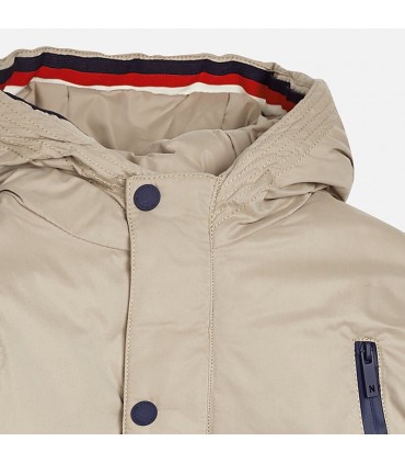 PARKA NIÑO EN PLANA CON CAPUCHA