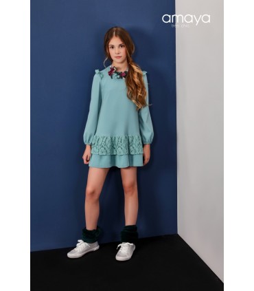 VESTIDO GASAS MANGA LARGA AMAYA