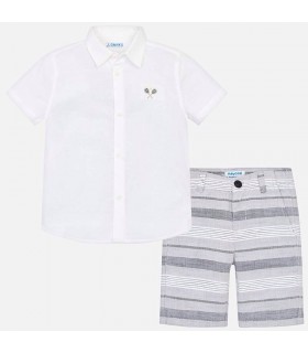 CONJUNTO INFANTIL CAMISA Y BERMUDAS RAYAS DE LA MARCA MAYORAL