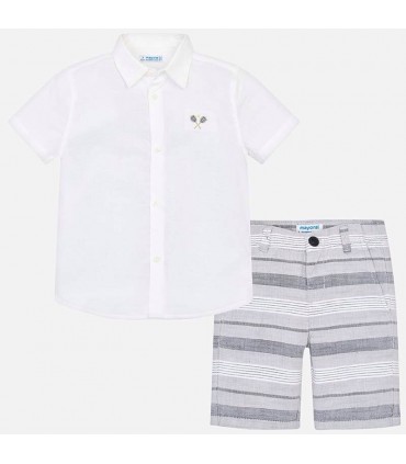 CONJUNTO INFANTIL CAMISA Y BERMUDAS RAYAS DE LA MARCA MAYORAL