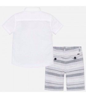 CONJUNTO INFANTIL CAMISA Y BERMUDAS RAYAS DE LA MARCA MAYORAL