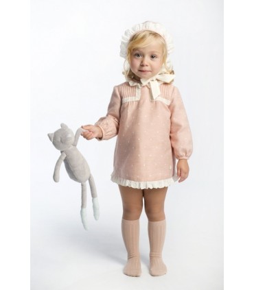 VESTIDO BEBE TRES PIEZAS TOPOS DE LA MARCA JOSE VARON