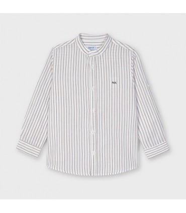CAMISA INFANTIL LINO CUELLO MAO RAYAS MAYORAL