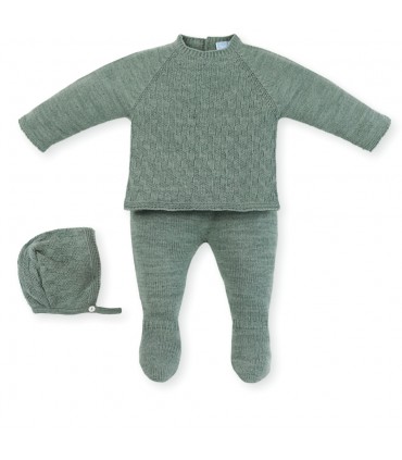 Traje 3 piezas Canesú "POMPOM & SQUARES"