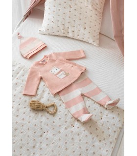 CONJUNTO BEBE RECIEN NACIDO CON POLAINA Y GORRO MARCA MAYORAL