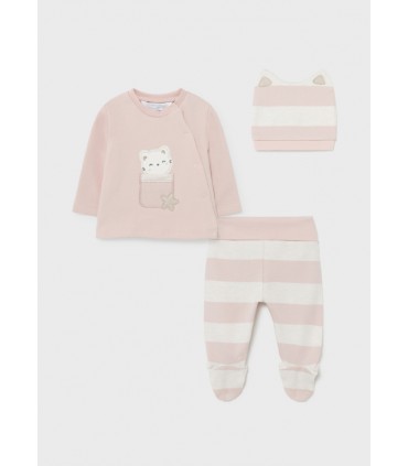 CONJUNTO BEBE RECIEN NACIDO CON POLAINA Y GORRO MARCA MAYORAL