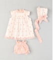 VESTIDO BEBE BORDADO TRES PIEZAS MARCA JOSE VARON