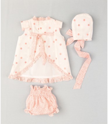 VESTIDO BEBE BORDADO TRES PIEZAS MARCA JOSE VARON