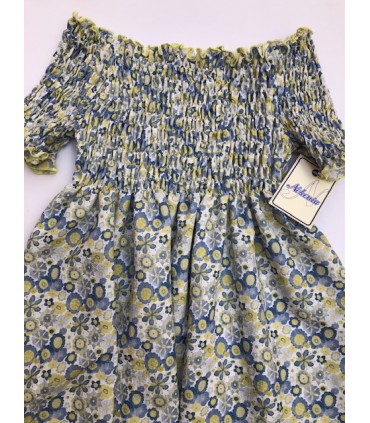 VESTIDO NIÑA ESTAMPADO FRUNCIDO MARCA NEKENIA
