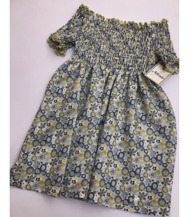 VESTIDO NIÑA ESTAMPADO FRUNCIDO MARCA NEKENIA