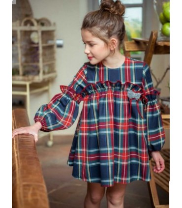 VESTIDO INFANTIL CUADROS FAMILIA CASCABEL