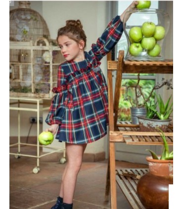 VESTIDO INFANTIL CUADROS FAMILIA CASCABEL