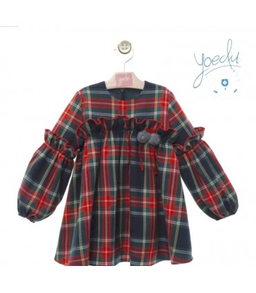 VESTIDO INFANTIL CUADROS FAMILIA CASCABEL