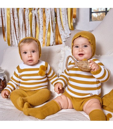 CONJUNTO BEBE PUNTO TRES PIEZAS MARCA JULIANA
