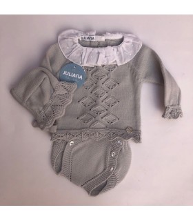 CONJUNTO BEBE TRES PIEZAS PUNTO MARCA JULIANA