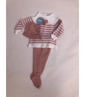 CONJUNTO BEBE PUNTO TRES PIEZAS MARCA JULIANA