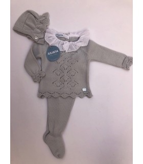 CONJUNTO BEBE PUNTO TRES PIEZAS MARCA JULIANA