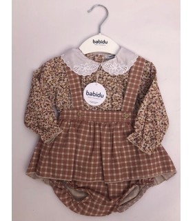 CONJUNTO BEBE ESTAMPADO -CUADITOS MARCA BABIDU