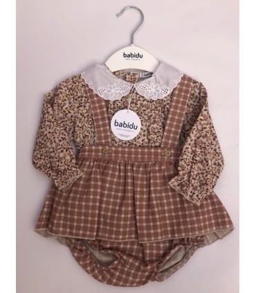 CONJUNTO BEBE ESTAMPADO -CUADITOS MARCA BABIDU