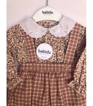 CONJUNTO BEBE ESTAMPADO -CUADITOS MARCA BABIDU