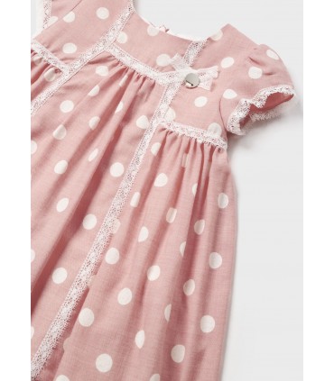 VESTIDO ESTAMPADO CON ENCAJE PARA BEBE MARCA MAYORAL