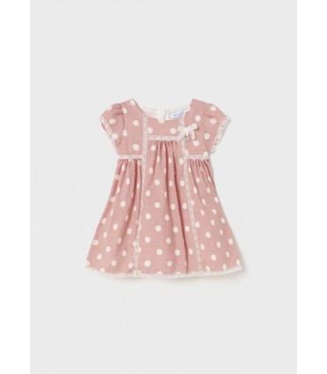 VESTIDO ESTAMPADO CON ENCAJE PARA BEBE MARCA MAYORAL