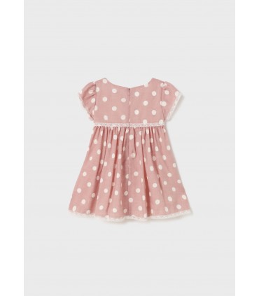 VESTIDO ESTAMPADO CON ENCAJE PARA BEBE MARCA MAYORAL