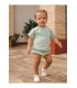 CONJUNTO BEBE BLUSA TOPOS-PANTALON RANA ESTAMPADO MARCA JOSE VARON