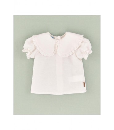 BLUSA LINO BEBE BLANCA MARCA COCOTE