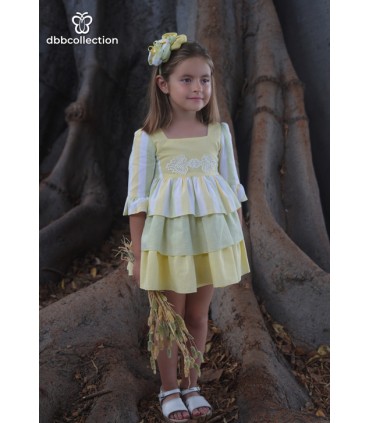 VESTIDO NIÑA MANGA FRANCESA MARCA DBB COLLECTION