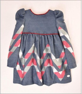 VESTIDO NIÑA ZIG-ZAG  MARCA JOSE VARON