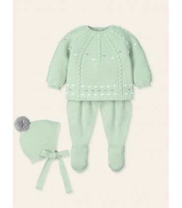 CONJUNTO BEBE TRES PIEZAS PUNTO MARCA MAC ILUSION