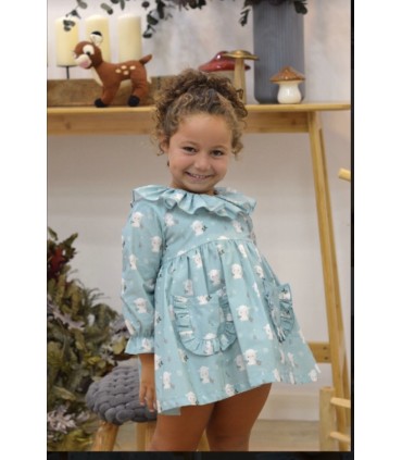 JESUSITO BEBE DOS PIEZAS ESTAMPADOS OVEJAS MARCA MON PETIT BONBON