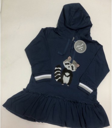 VESTIDO CON CAPUCHA ALGODON MARCA MON PETIT BONBON