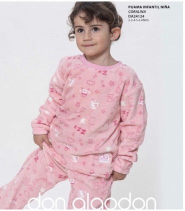 PIJAMA NIÑA CORALINA MARCA DON ALGODON