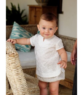 CONJUNTO BORDADO BEBE DOS PIEZAS MARCA JOSE VARON
