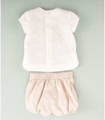 CONJUNTO BORDADO BEBE DOS PIEZAS MARCA JOSE VARON