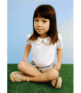 CAMISETA NIÑA CUELLO CROCHET MARCA MAYORAL