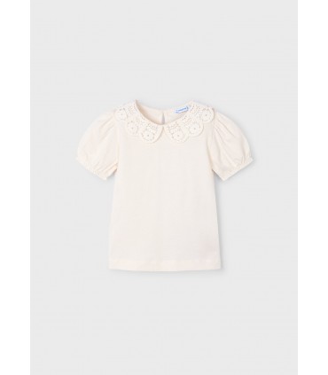 CAMISETA NIÑA CUELLO CROCHET MARCA MAYORAL