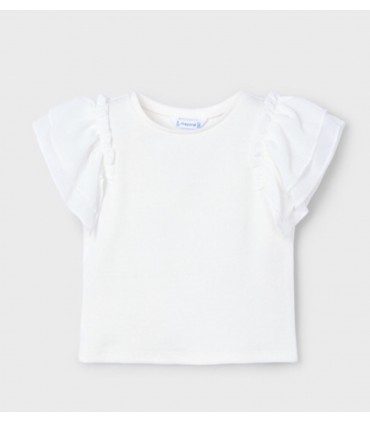 CAMISETA NIÑA MANGA CORTA VOLANTES MARCA MAYORAL