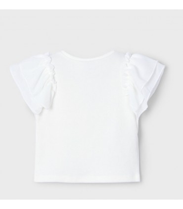 CAMISETA NIÑA MANGA CORTA VOLANTES MARCA MAYORAL