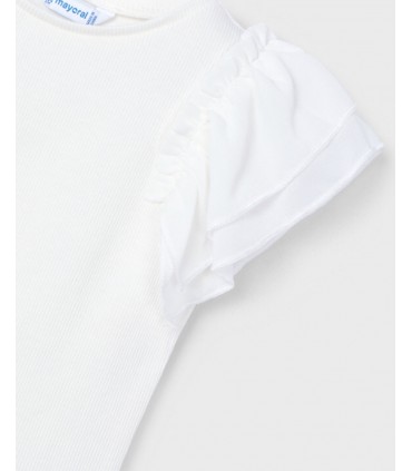CAMISETA NIÑA MANGA CORTA VOLANTES MARCA MAYORAL