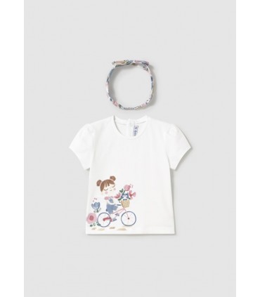 CAMISETA BEBE CON DIADEMA MARCA MAYORAL