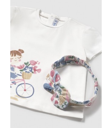 CAMISETA BEBE CON DIADEMA MARCA MAYORAL