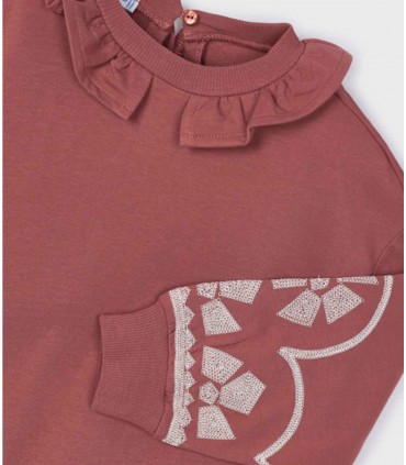 SUDADERA  INFANTIL CUELLO VOLANTES MARCA MAYORAL