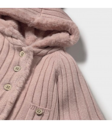 CHAQUETA TRICOT CON PELO  RECIEN NACIDA MARCA MAYORAL
