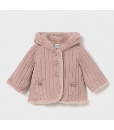 CHAQUETA TRICOT CON PELO  RECIEN NACIDA MARCA MAYORAL