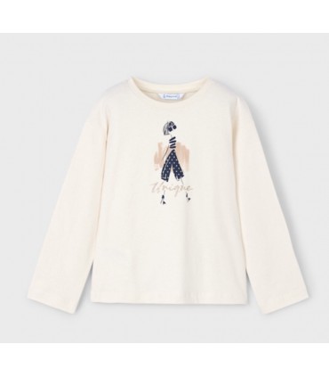 CAMISETA NIÑA BORDADA MARCA MAYORAL