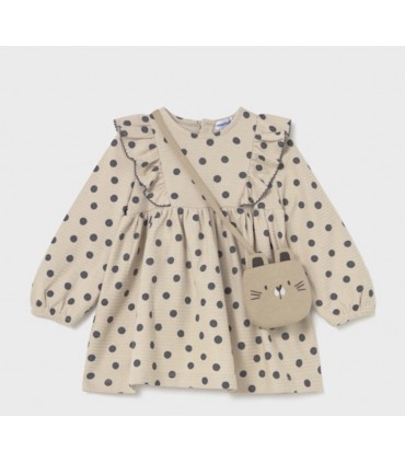 VESTIDO ESTAMPADO BEBE CON BOLSO MARCA MAYORAL